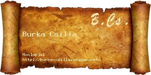 Burka Csilla névjegykártya